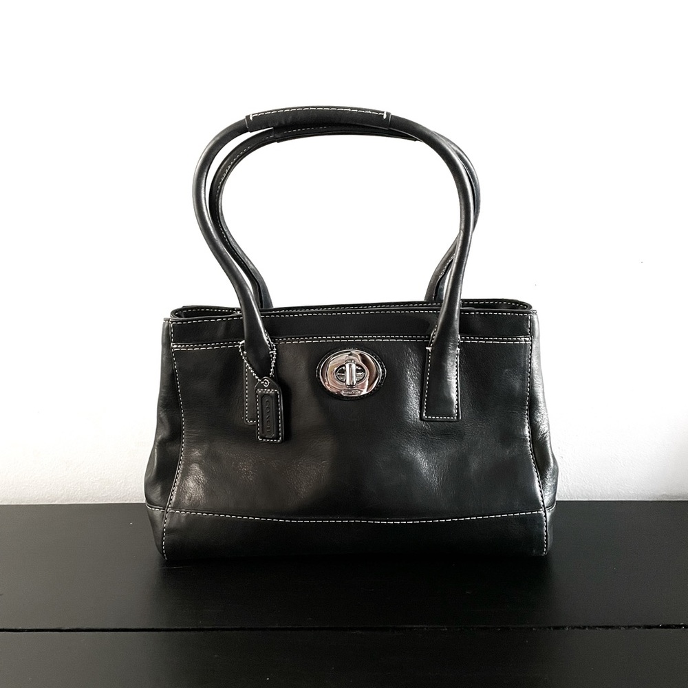 COACH Leather Hampton Satchel Shoulder Purse